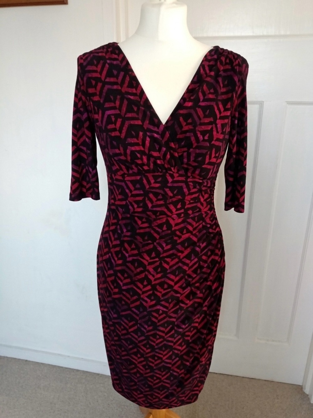 LAUREN Ralph Lauren Red & Black Colorblock Sheath Dress — Sz 2